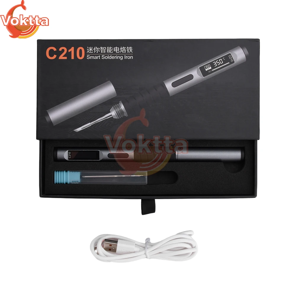 C210 Soldering Iron Adjustable Temperature 100W Fast Heating Electric Soldering Pen Portable Digital Smart Welding Station Kits