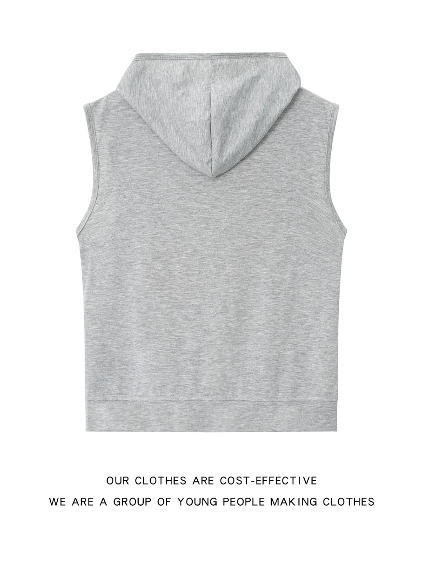 Y2K Light Satire Tongue Nail Hooded Vest Unisex American Street Retro Zipper Shoulder Pad Sleeveless Top Breathable Warmth