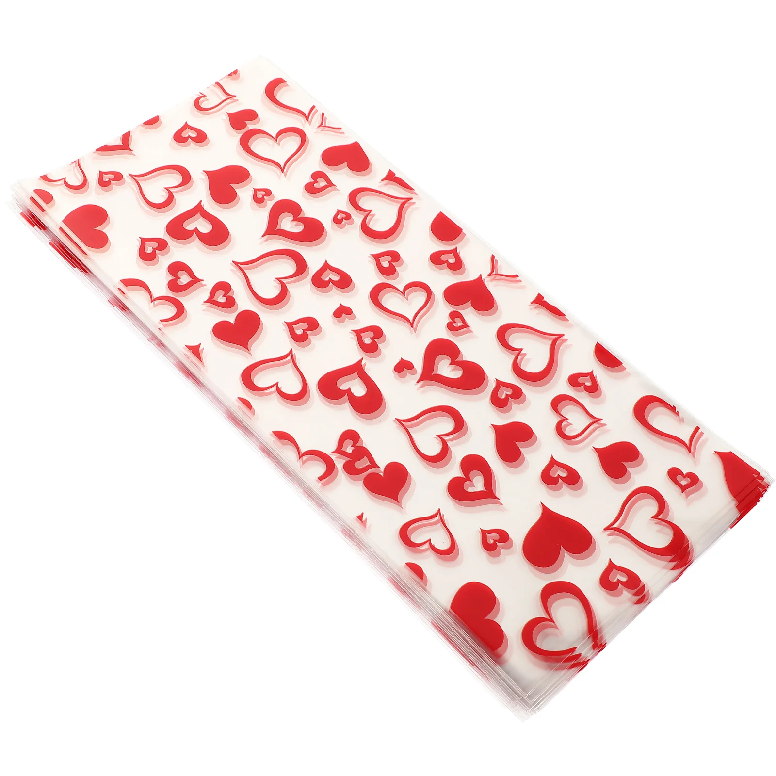 100 Pcs Cellophane Candy Bags Plastic Festival Goodies Love Packaging Valentine Day Party Gift Wrapping