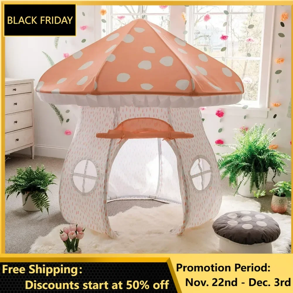 Mushroom Playhouse Tent, Kids Indoor Tent, Reading Corner, Kids Playroom or Classroom Furniture, Fairy Playhouse&Sleepover Tent