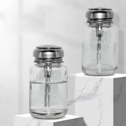 Dispenser Pump Bottle Clear Nail Glass Polish Remover Push Down Bottles Empty Pumping Jar Airless Press Manicure Makeup