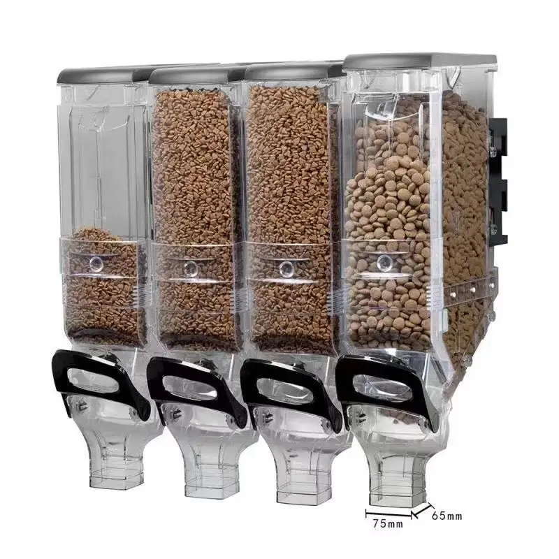 1pcs Wall Mounted Plastic Flipping Pet Food Storage Dispenser and Container