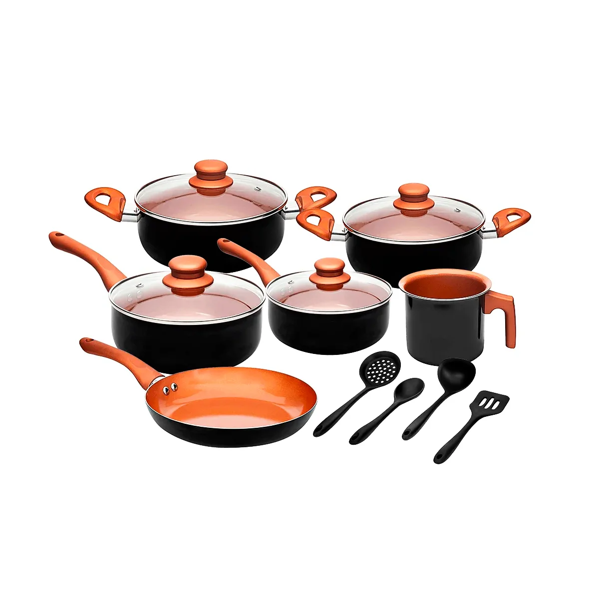 Set of 10 Non-Stick Ceramic Vegas Cookware Ten Pieces Utensils