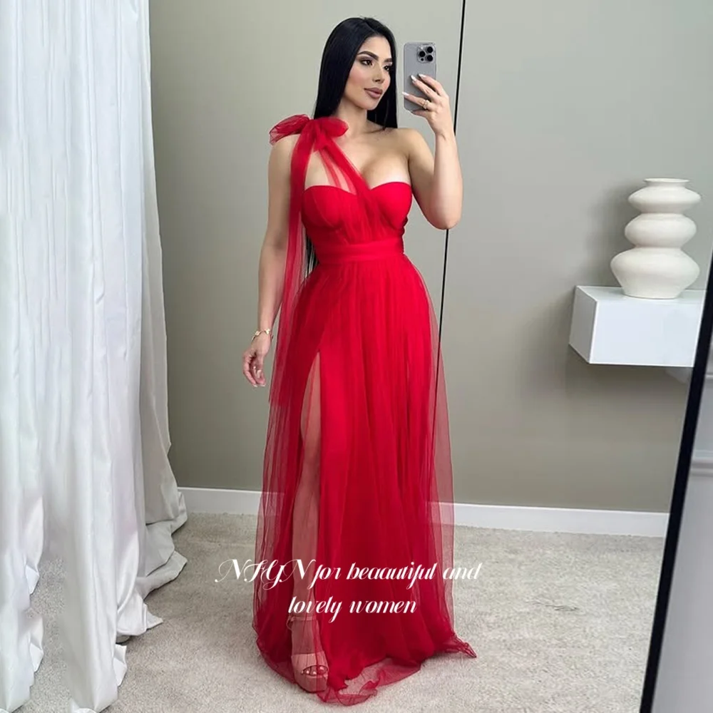

NFYN A Line Prom Gown Sweetheart Evening Party Dress Tulle Princess Gowns for Arabic Women مناسبة رسمية Customized