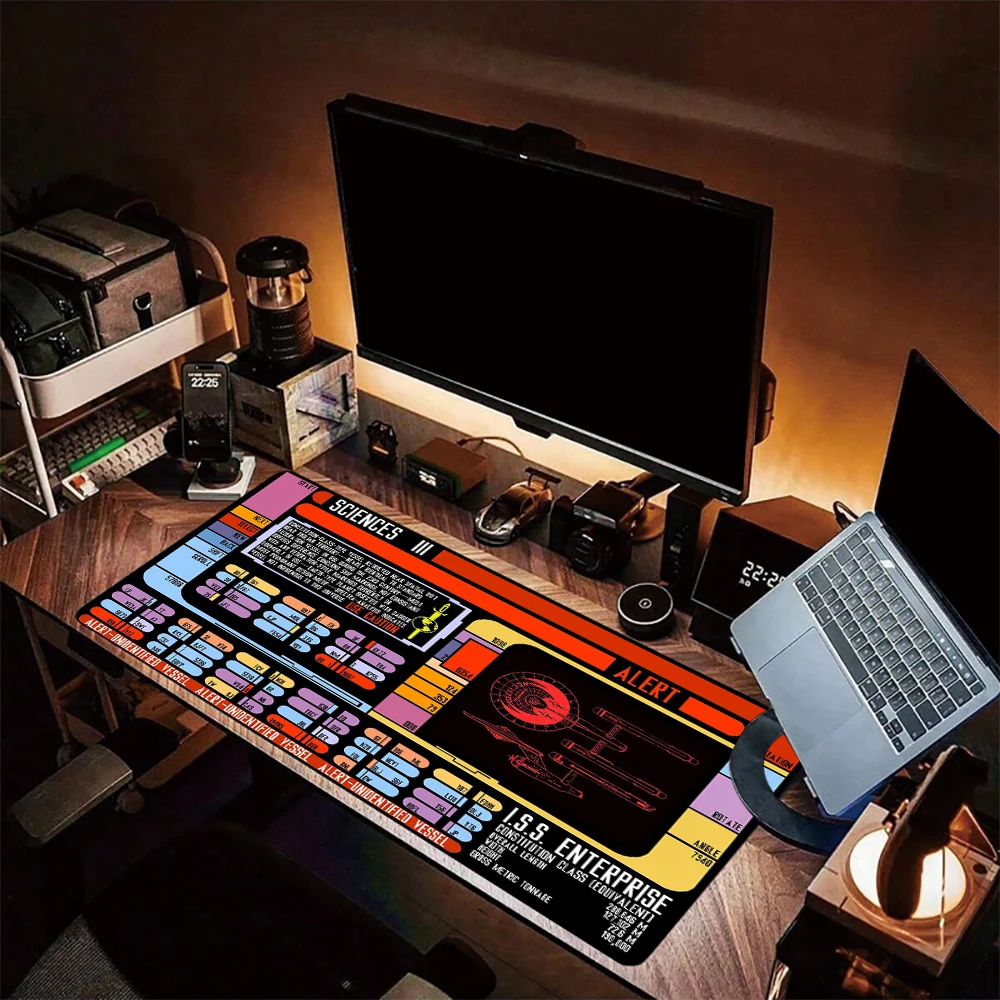Large Non-slip Mousepad Computer Gaming Star Trek Office Accessories Xxl Keyboard Deskmat Anime Starship Blueprint Long Mice Pad