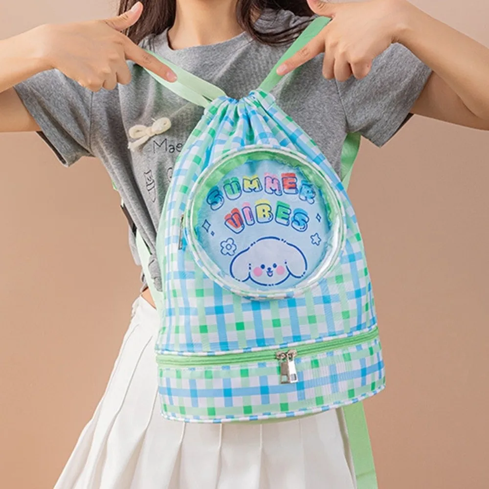 Waterproof Children's Swimming Bag Shoe Compartment Beam Mouth Beach Bag Cartoon Dry Wet Separation Swimm Storage Bag