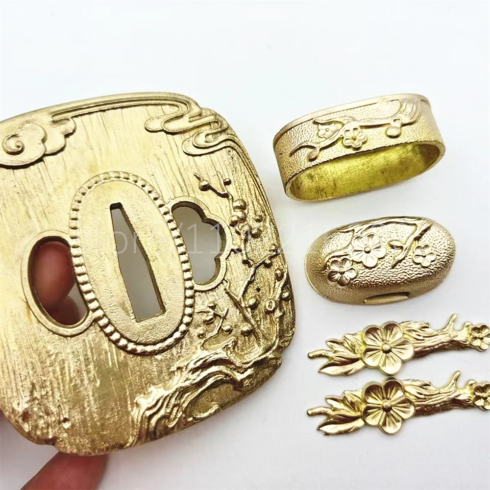 Good Quality Tsuba Handguard Guard Fuchi Kashira Menuki Copper Brass Material Japanese Real Japan Samurai Katana Sword Fittings
