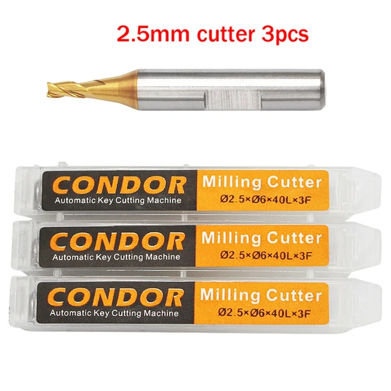 1.0/1.5/2.0/2.5mm Xhorse CONDOR MINI Plus Automatic Key Cutting Machines End Milling Cutter Carbide Drill Bit XP005 XP007 XC002