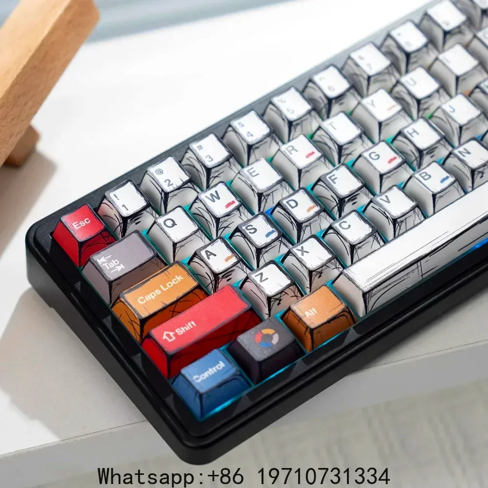 Generic 136 Keys Manga Keycaps – PBT Cherry Profile Keycap Set, 5-Side Dye Sub, for 60/84/98/108 MX Mechanical Keyboard
