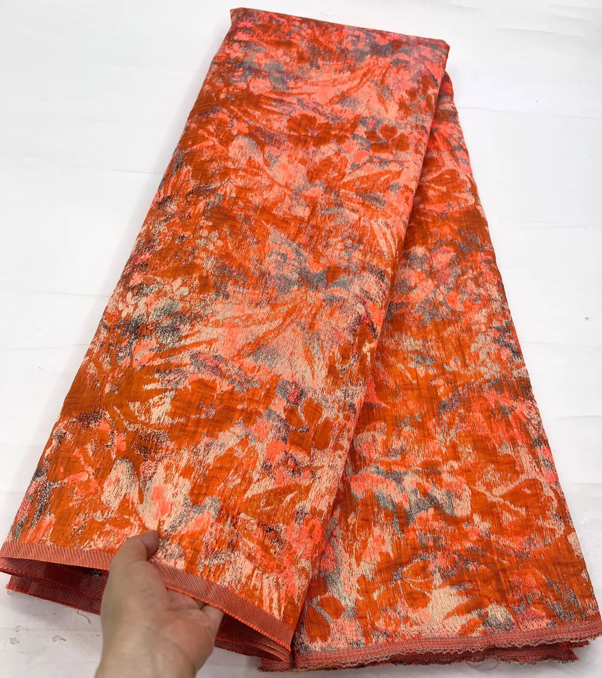 

Latest African Nigerian Damask Brocade Lace Fabric 2025 High Quality French Jacquard Lace Fabric For Women Party Dress PHD25194