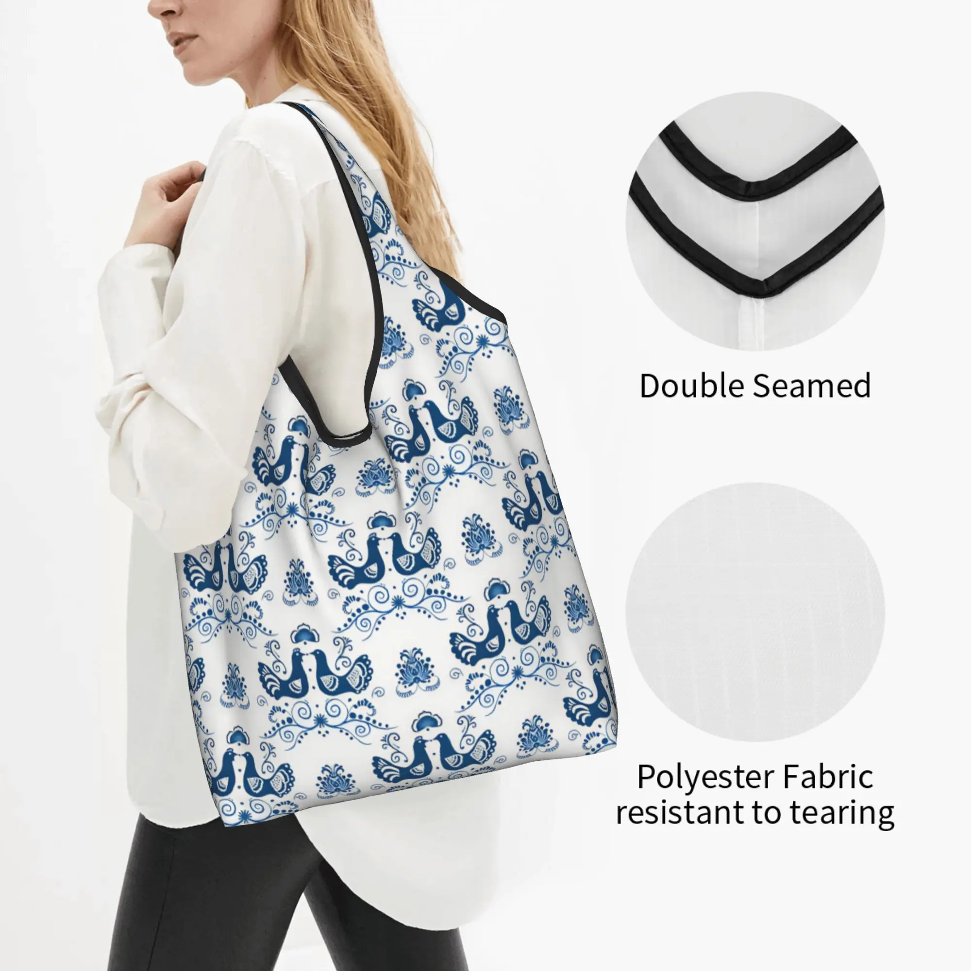 Recycling Fashion Trend Cute Cartoon Chicks Shopping Bag Women Tote Bag Portable  Grocery Shopper Bags