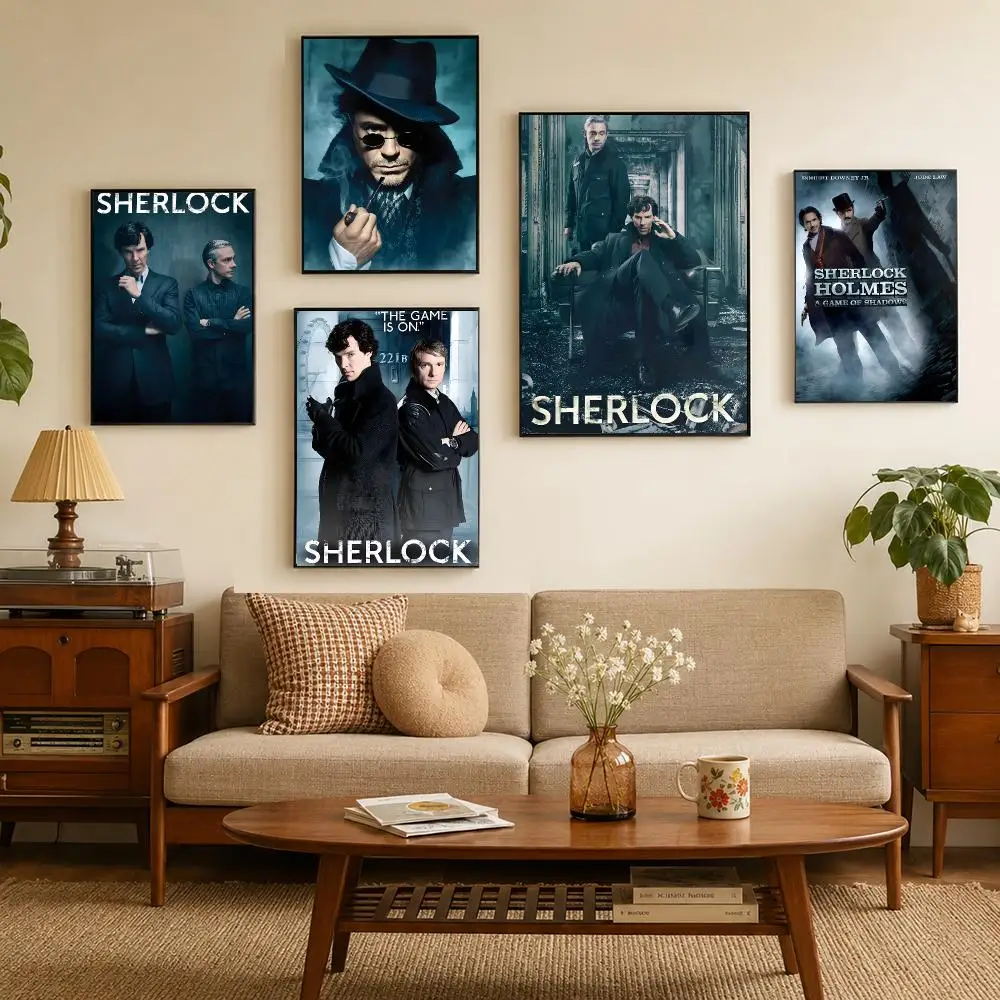 Film S-Sherlock Holmes Poster Self-adhesive Waterproof Paper Stickers For Wall Decoration In Bedrooms And Bar Rooms