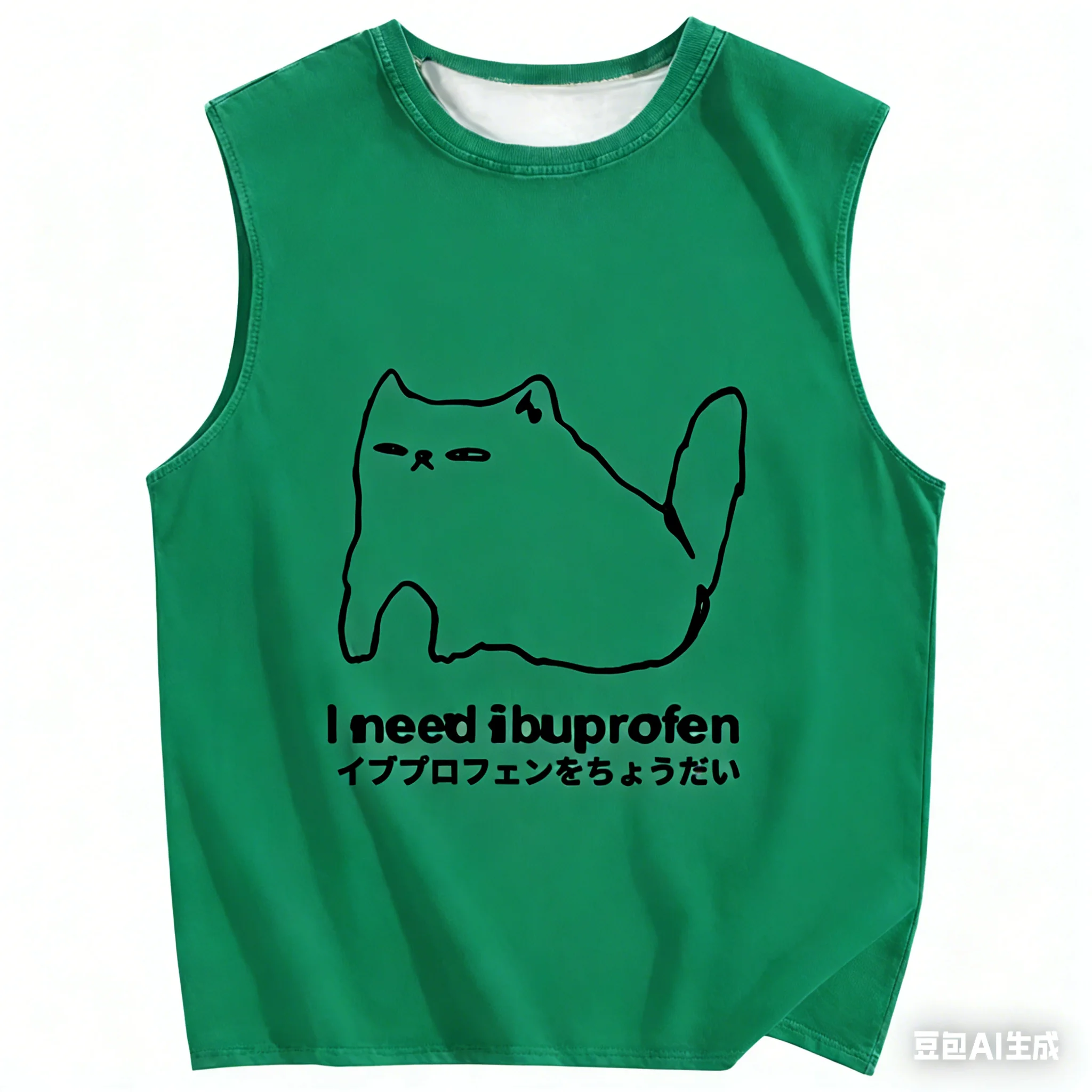 Adult and Children’s Bereaved Cat Ibuprofen Quirky 3D Printed Sports Casual Training Breathable Quick-Dry Vest