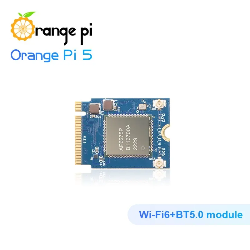 Orange Pi 5 WiFi 6 + BT 5.0 BLE Wireless Module AP6275P Chip PCIe Interface 2.4Ghz & 5GHz Wi-Fi (NOT Suitable for OPI 5 Plus !!)