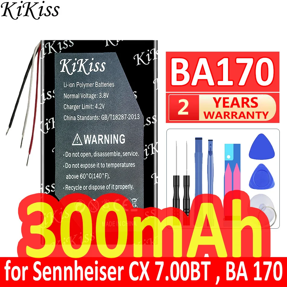 300mAh KiKiss Powerful Battery for Sennheiser CX 7.00BT BA170 AHB471233PST Momentum In-Ear Headset