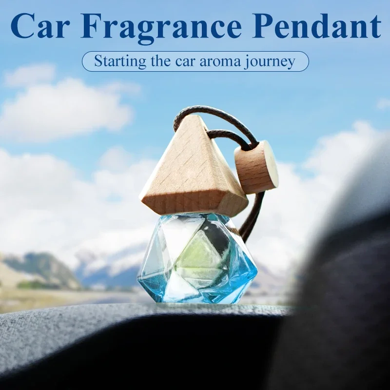 Car Perfume Pendant Multiple Colour Essential Oils Auto Car Fragrance Bottle Hanging Glass Bottle Car Interior Accessories