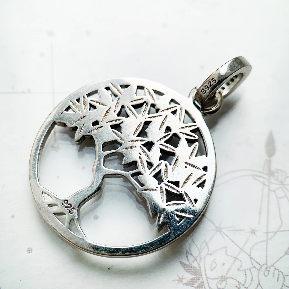 Pendant Colorful Tree,Fine Jewelry Europe 925 Sterling Silver Bohemia Nature Happy Gift For Woman
