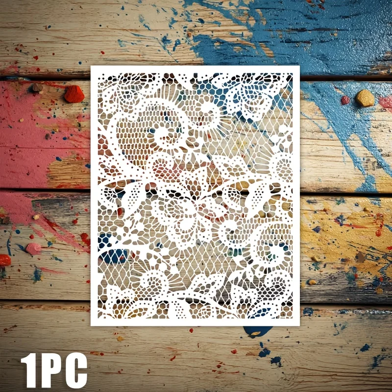 1pc Lace Texture Painting Stencil, 10x8 Inches, Suitable for DIY Art Projects on Wood, Furniture, Paper, and Fabric