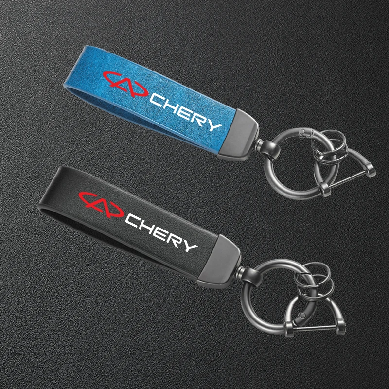 Für Chery Tiggo 2 3 4 5 6 7 8 3X 5X Pro Auto Hochwertiger Leder-Schlüsselanhänger Metall-Schlüsselring Zubehör