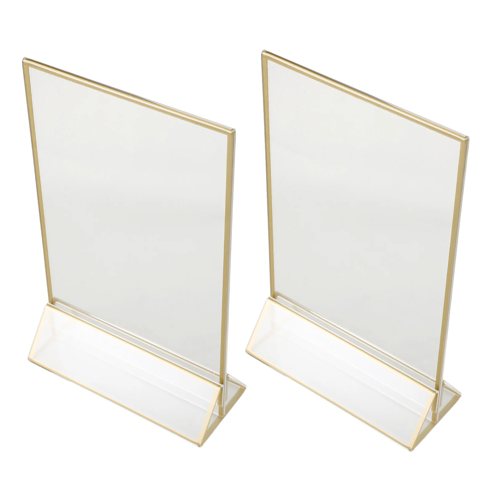 

2 Pcs Easel Stand for Sign Acrylic Desk Clear Paper Holder Menu Frame Display Table Transparent Holders