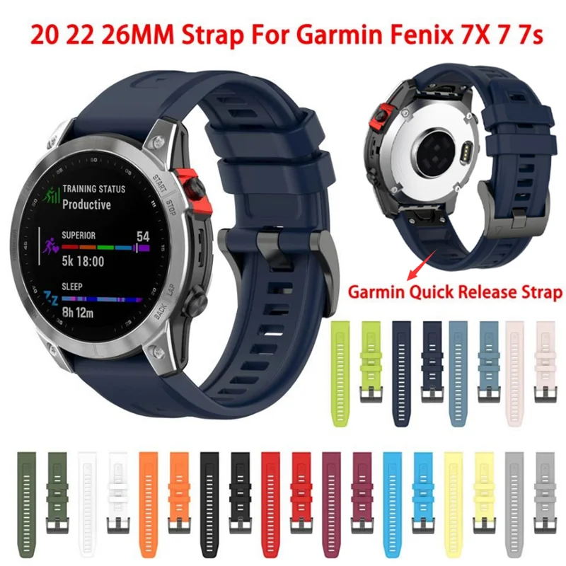 22 26 20MM Silicone Quick Release Watch band Strap For Garmin Fenix 7X 7 7s 6 6X 6 Pro 5 5X Plus 5s Watch Easyfit Band Bracelet