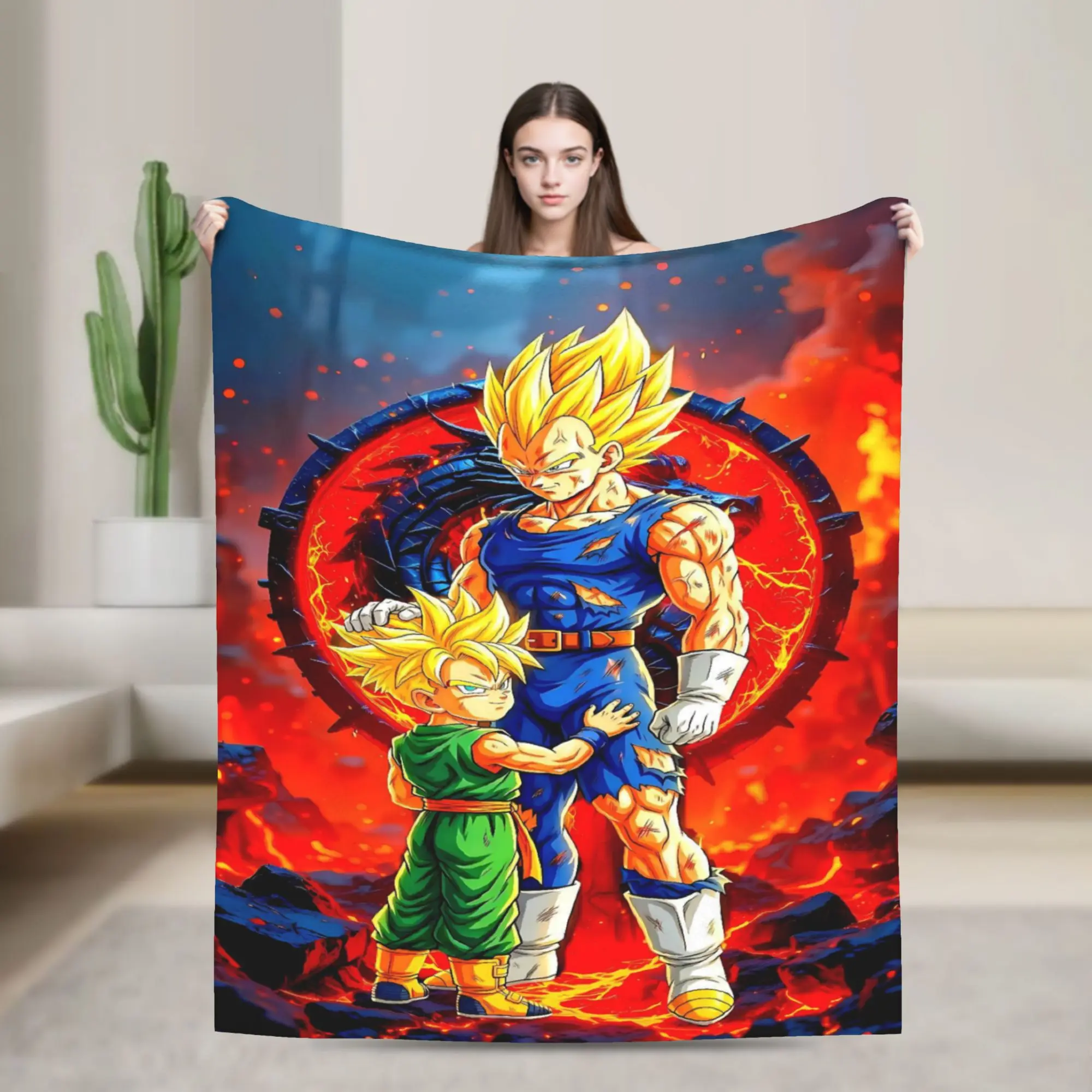 D-Dragon B-Ball 3D Japanese Anime Warm Blankets Plush Throw Blanket Street Trend Living Room Flannel Bedspread Bed Cover