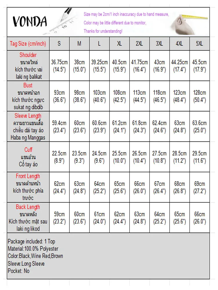 Elegancka bluzka damska VONDA do biura, dekolt w serek, koszule w paski, moda 2025, długi rękaw, luźny krój, nadruk, bluzki damskie do pracy.