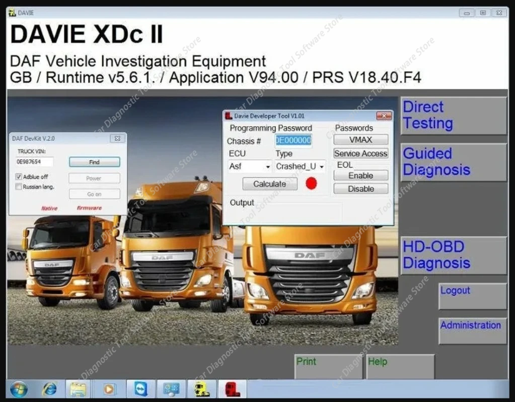 2026 hot sell For DAF Davie Runtime 5.6.1 for DAF Engine Diagnostic Software 2019  latest