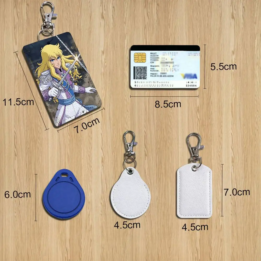 Lady Oscar Rose of Versailles Holder For Bank Business Work Card Holder Student Card Case Bus Card Keychain image 2