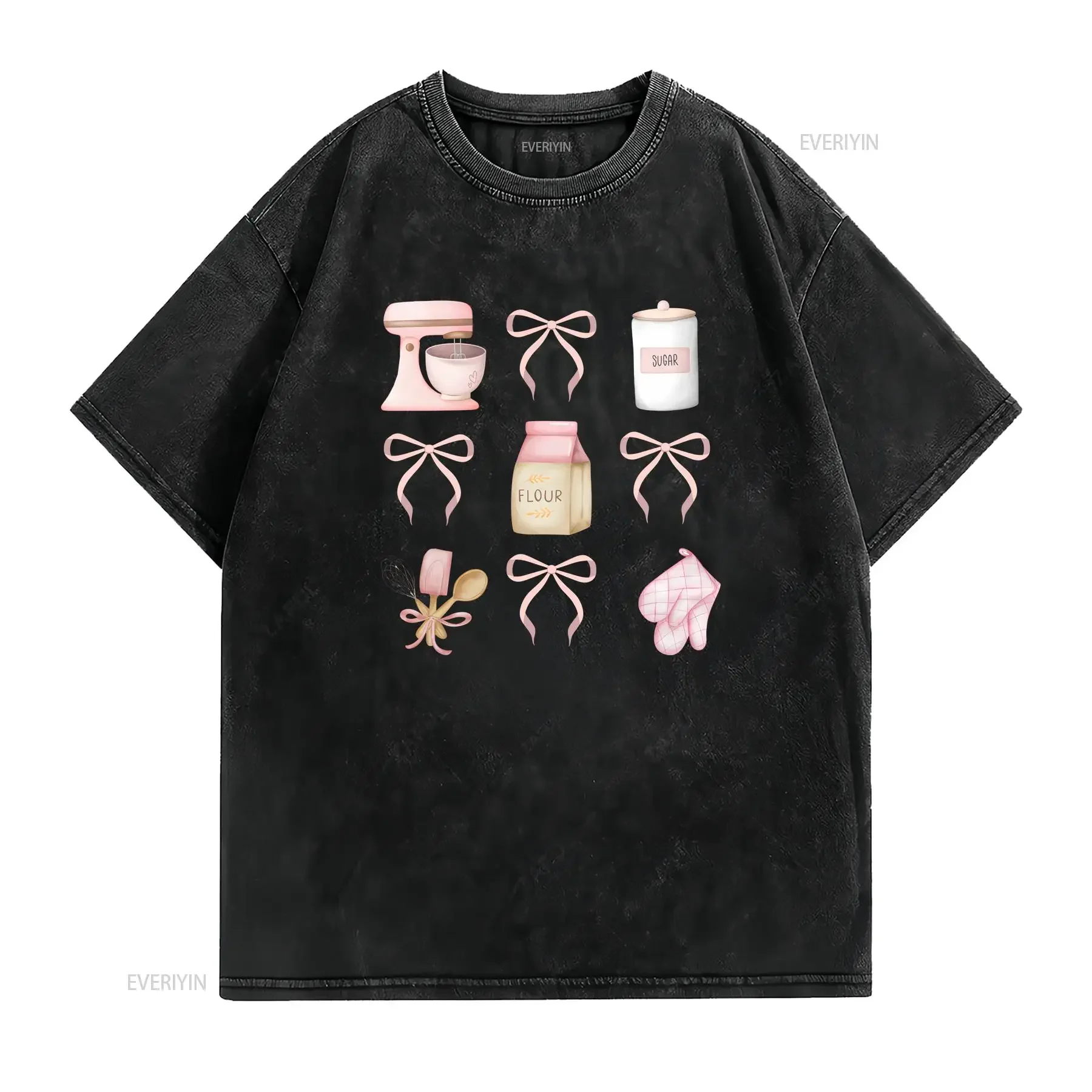 Baking shirt baker plus size cute T minimalist ingredienT vintage Washed Soft Casual Breathable Slightly Unisex graphic