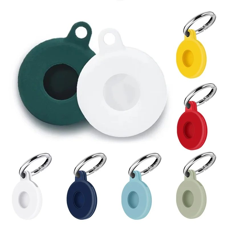 Funda de silicona para Apple AirTag, funda protectora antiarañazos, accesorios para rastreador AirTag con llavero, funda para Airtags