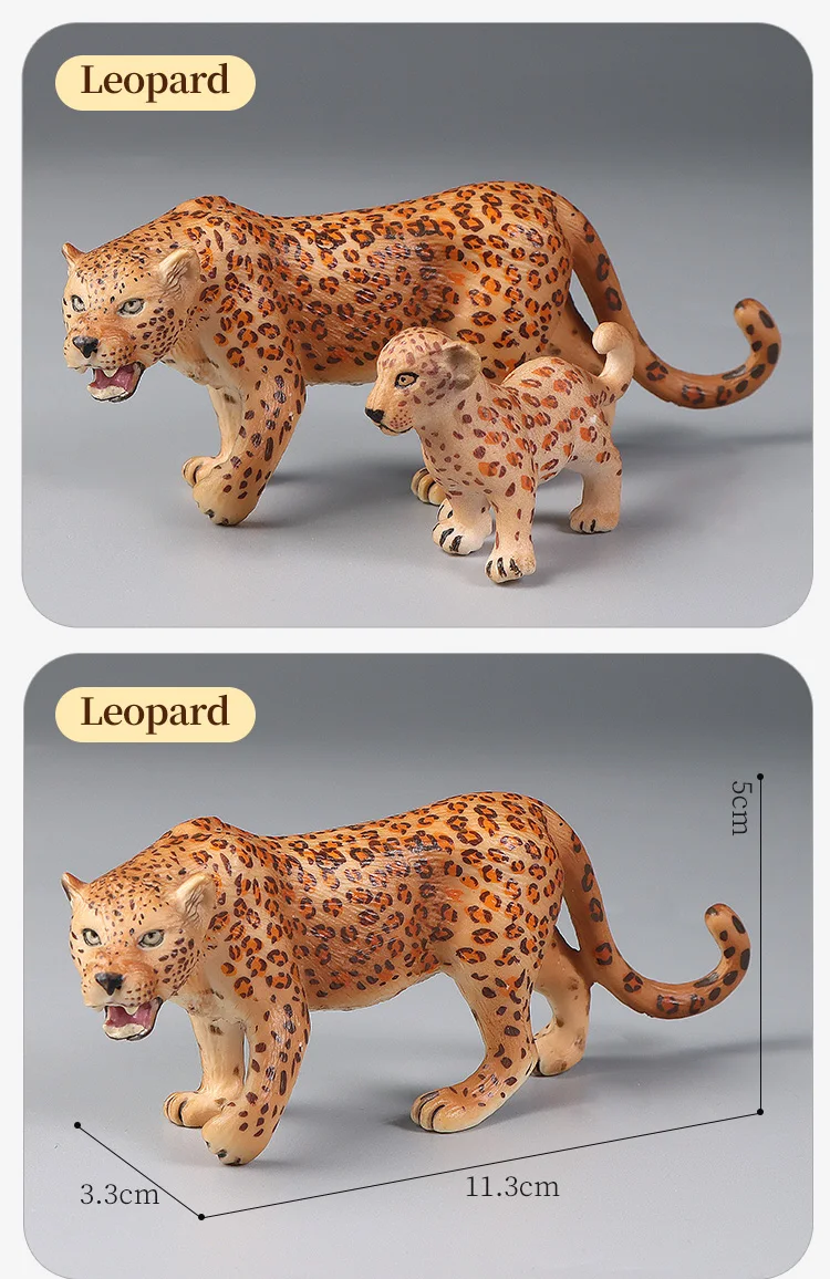 Pädagogisches Set mit simulierten Wildtierfiguren – Aktionsmodelle mit Geparden und schwarzem Panther für Kinder, Dekoration und Lerngeschenk – Detail 7