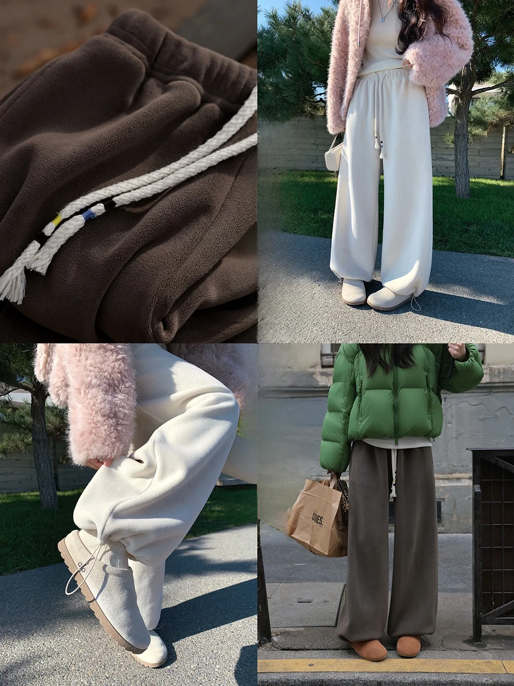 

Женские широкие брюки Ibell Zhang из двустороннего рисового вельвета с завязками, теплые, свободного кроя, с эластичными манжетами, повседневные