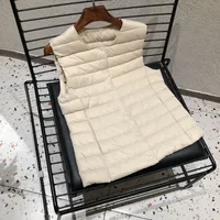 2026 New Women Sleeveless Puffer Jacket Spring Winter Female 90% White Duck Down Ultra Lightweight Packable Warm Down Liner Vest