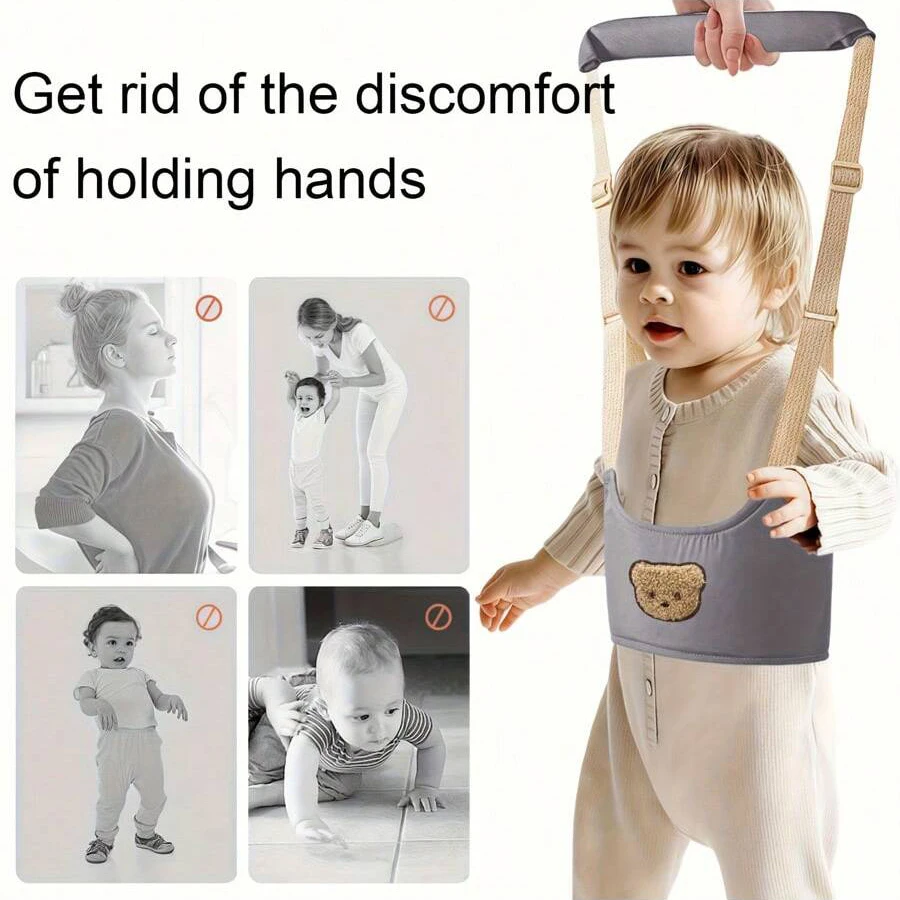 1 Stück Baby-Lauflernhilfe mit Cartoon-Motiv, geeignet für Babys im Alter von 6-36 Monaten - Handgehaltener Baby-Lauflerngurt - Verstellbare Kleinkind-Lauflernhilfe - Sicherheitsgurt zum Lernen des Stehens und Gehen, d – Detail 4