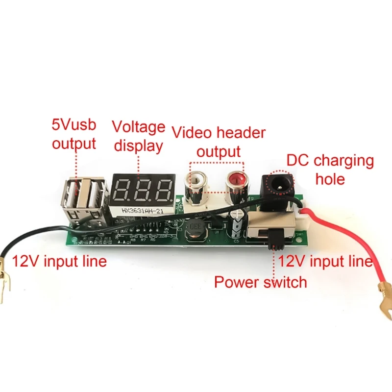 E56B 12V 17A صندوق الطاقة المحمول صندوق تخزين البطارية مع شاشة LCD 2 مخرج USB