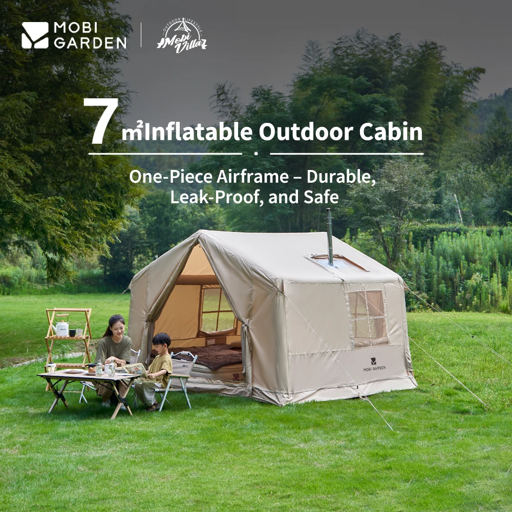 

MOBI GARDEN Outdoor Camping Air Tent 7/12.6㎡ Cloud 7 Villa Portable Inflatable Tent Large Space Family House Winter Hut Cabin