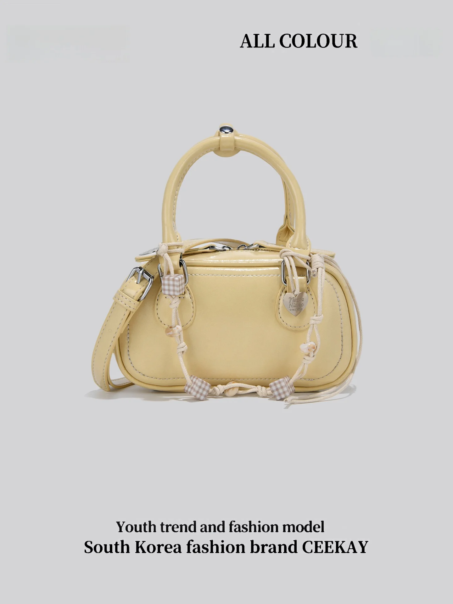 Ceekay Original Cute Bowling Bag Women's Handbag Shoulder Crossbody Bag Handheld Bag Rectangular Shape Spring 2026 Collection