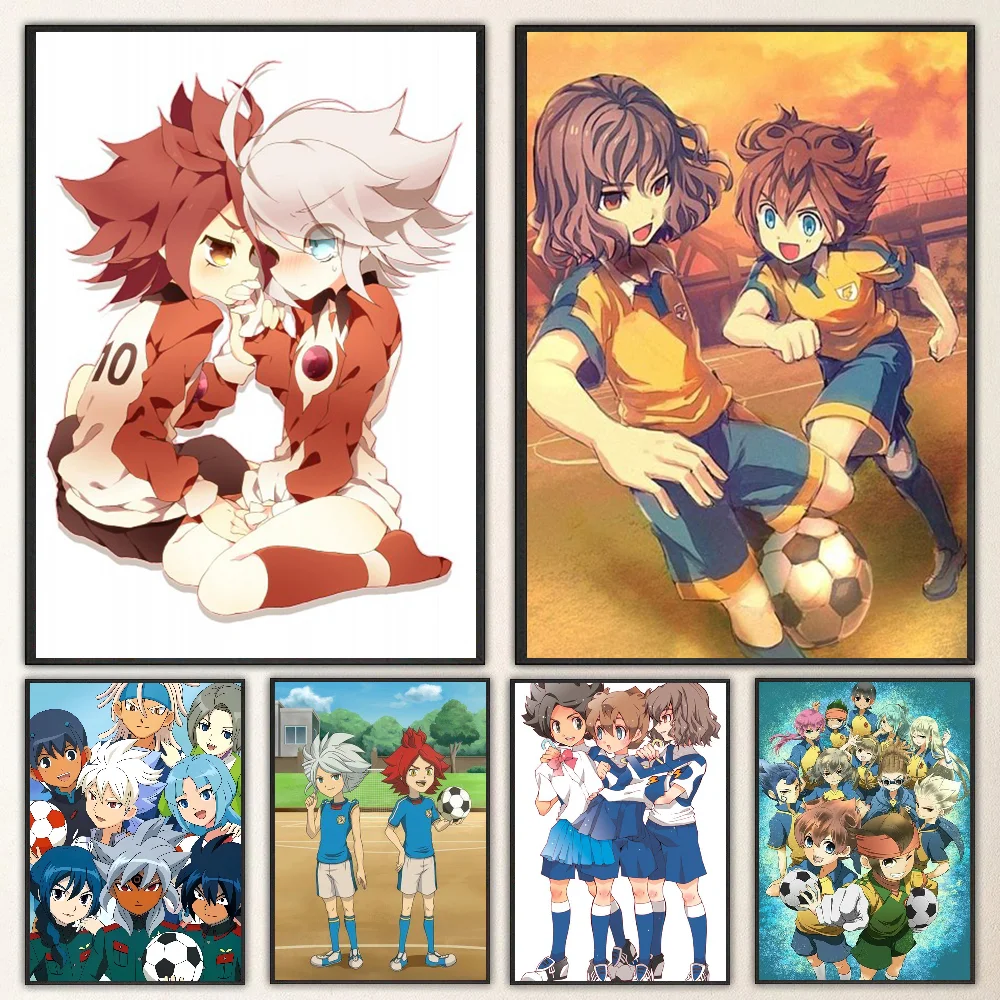 1pc Inazuma Eleven Classic Movie Poster Self-adhesive Art Waterproof Paper Sticker Coffee House Bar Room Wall Decor