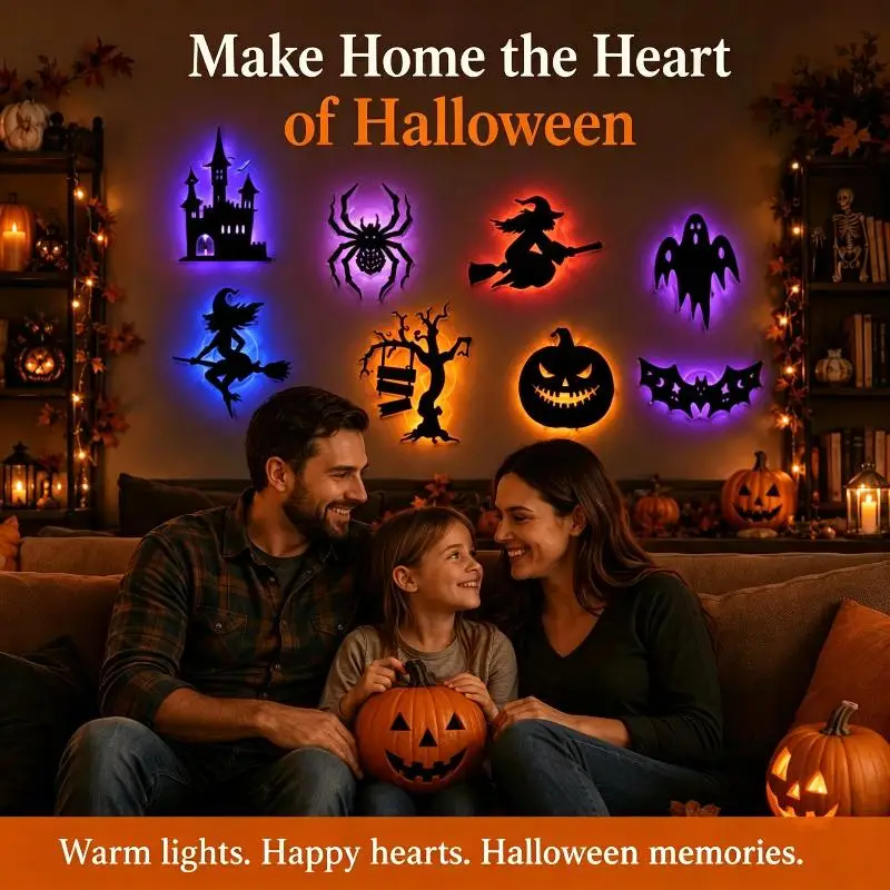 Halloween Night Light Decorations Wall Stickers 3D Stereoscopic Stickers Wall Decorations