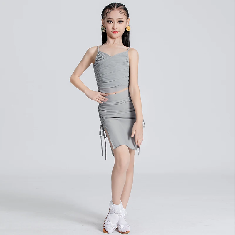 

Latin Dance Training Costume Girl New Children's Performance Costume Competition Regulations Latin dance dress