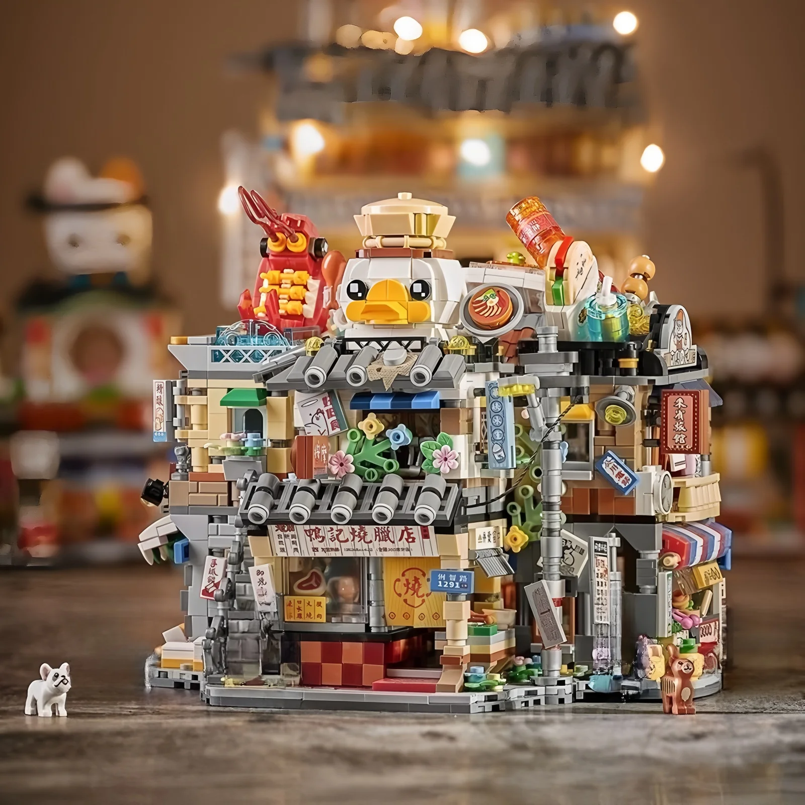 LOZ 組み立てブロック、小さな街並みのたこ焼き、居酒屋、折りたたみ式の家、DIY 組み立ておもちゃ、子供向けギフト