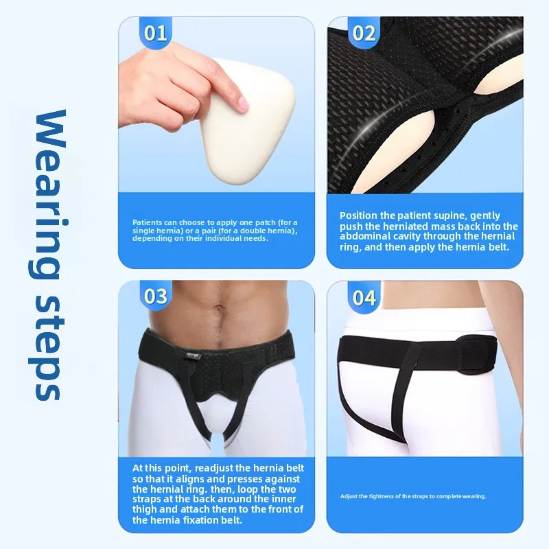 حزام تروس للفتق للرجال - دعم الفخذ مع ضغط قابل للتعديل