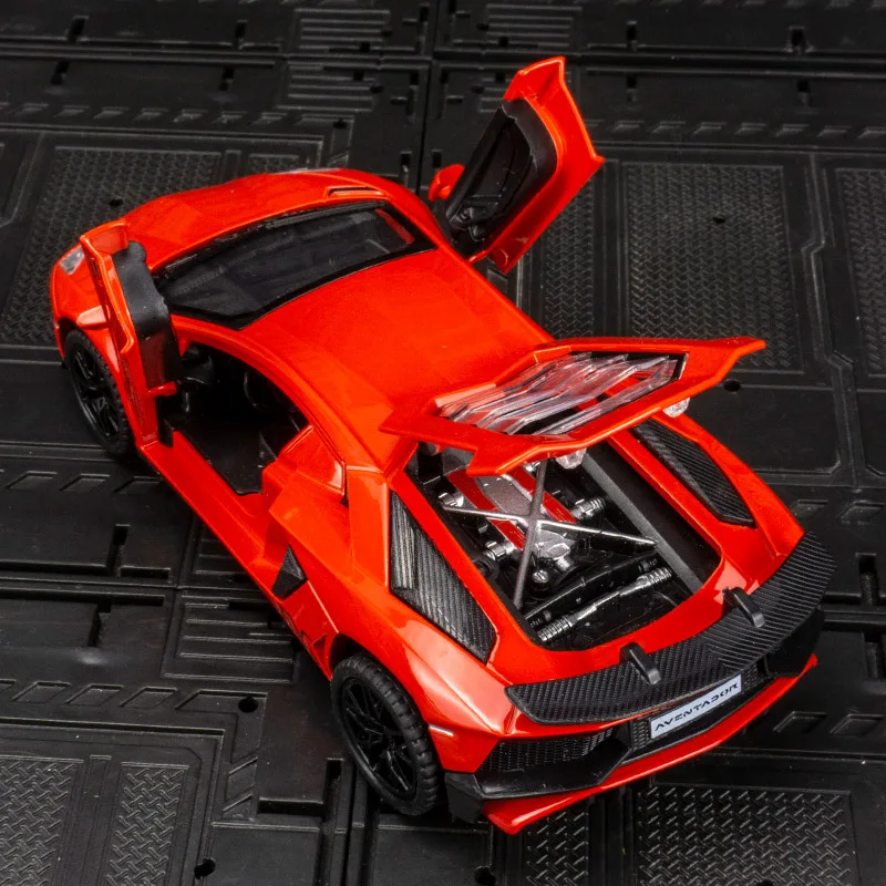 โมเดลรถสปอร์ตอัลลอยด์ 1:32 LP750-4 มีฟังก์ชั่นเสียงและแสง ประตูสามารถเปิดได้ มีเสียงและแสงจำลอง
