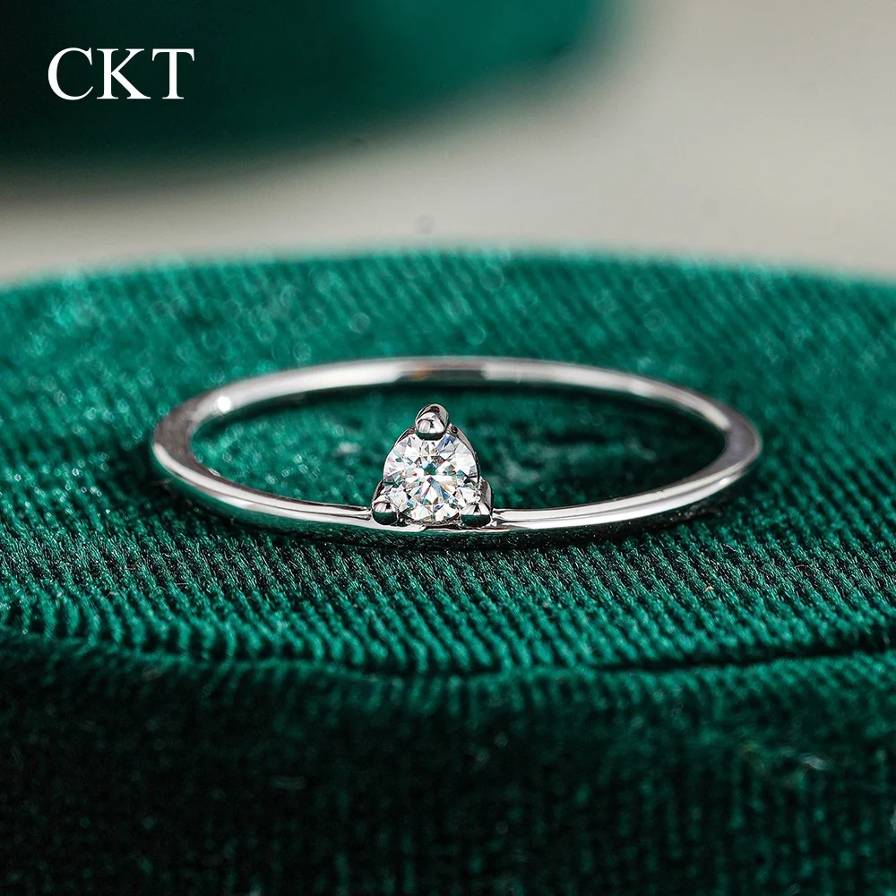 

CKT Platinum Pt950 Luxury Simple Trendy Color D Moissanite Crown Ring For Charm Women Wedding Party Fine Jewelry Gift