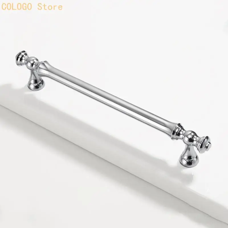 Silver-Tone Furniture Pulls, Set of 2 Reflective Long Handles for Kitchen Cupboards, Drawer Fronts, Bathroom Cabinets, and