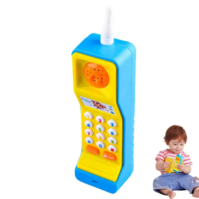 

Kids Phone Toy Vintage Fake Phone Learning Toy Educational Call & Chat Learning Play Phone Light Sound Effects Parent-Child