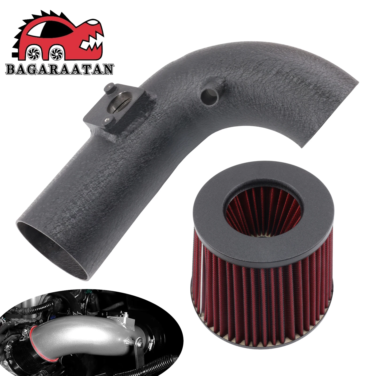 

For Honda Short Ram Pipe Type Intake Kit Engine Performance Filter for 12-15 Civic Si & 13-15 Acura ILX 2.4L