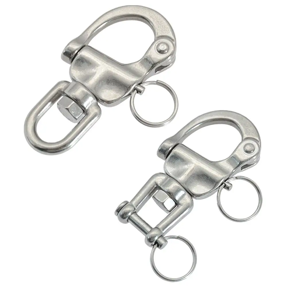 

70mm Swivel Shackle 360Degrees Rotatable 316 Stainless Steel Quick Release Snap Hook Sailing Rigging Shackles Marine Accessories