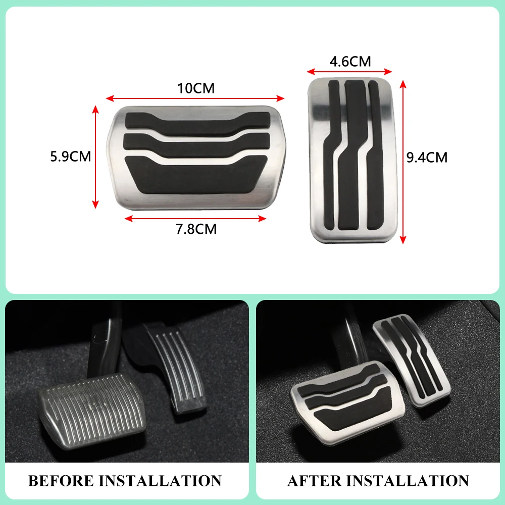 Auto-Pedale für Volvo V50 2004 2005 2006 2007 2008 2009 2010 2011 2012, Gaspedal-Bremskupplung, rutschfeste Pedalabdeckung – Detail 2